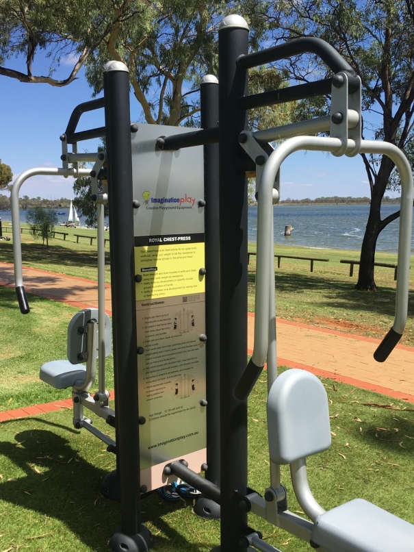 Exercise machine in the park at Lake Bonney