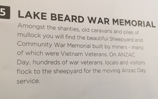 Lake Beard War Memorial near Lightning Ridge 
